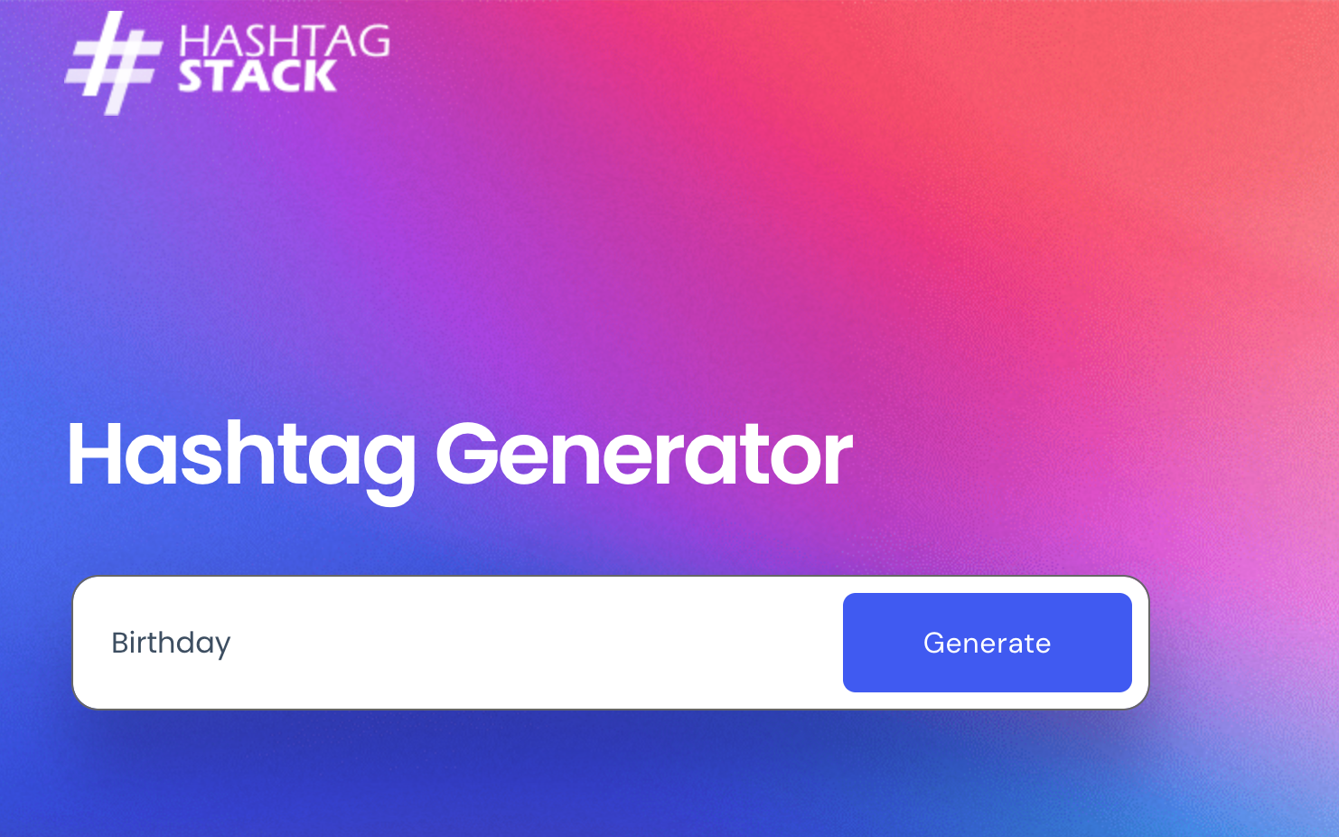 Hashtag Generator for Birthday